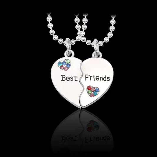 Two Besties Rhinestone Heart