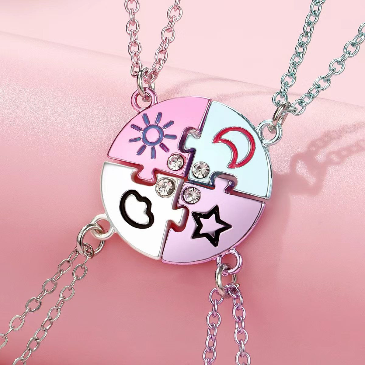 Four Besties Celestial Puzzle Necklace