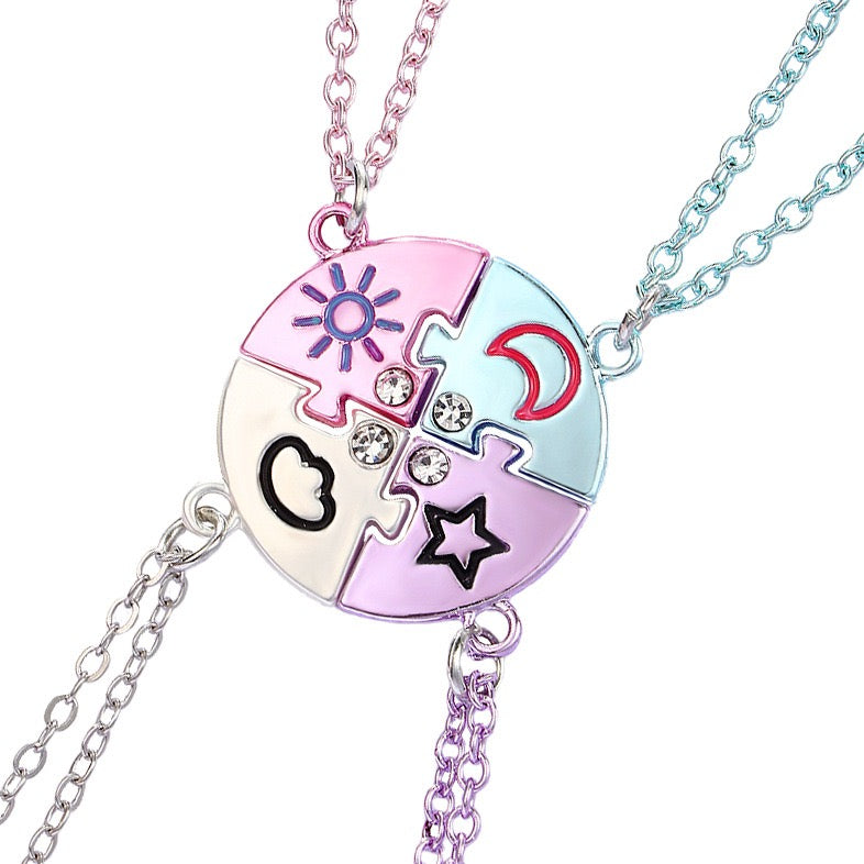 Four Besties Celestial Puzzle Necklace