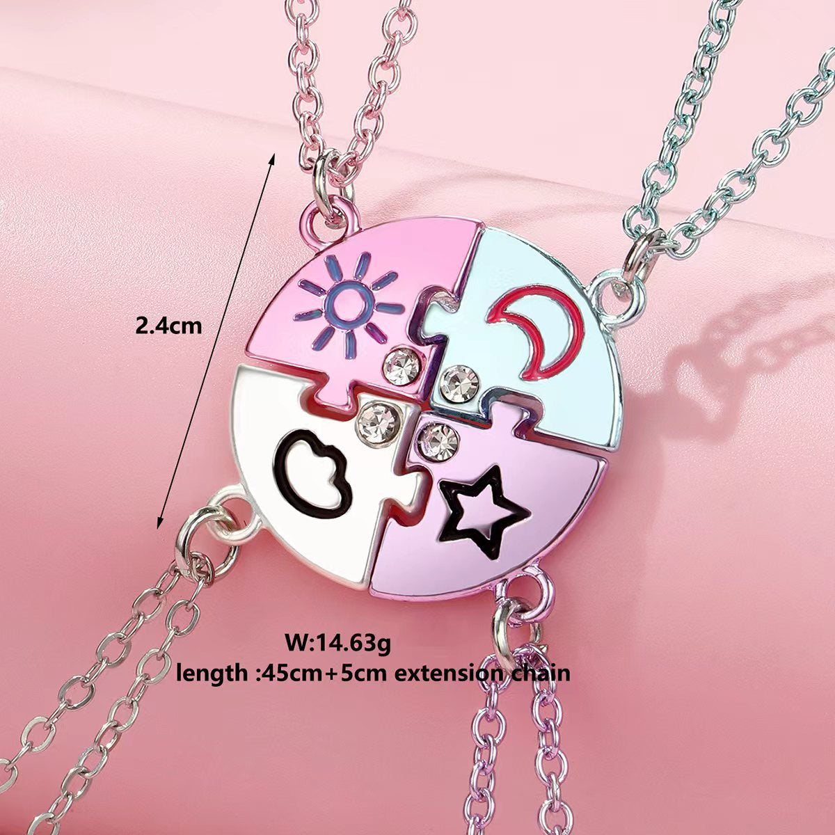 Four Besties Celestial Puzzle Necklace