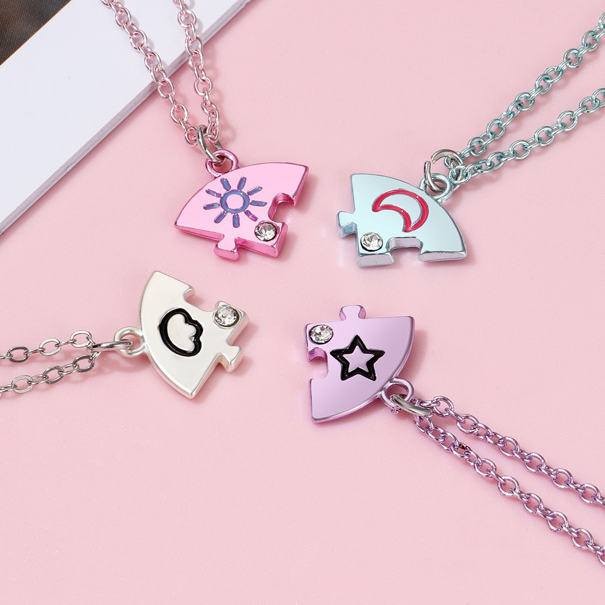 Four Besties Celestial Puzzle Necklace