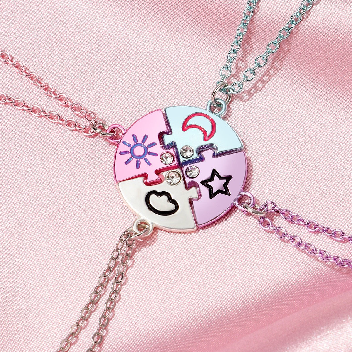 Four Besties Celestial Puzzle Necklace