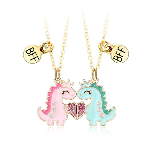 Two Besties Dinosaur BFF Necklace